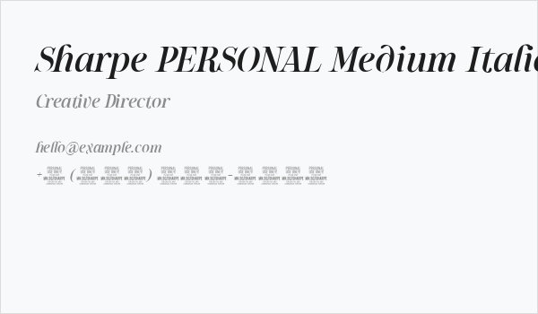 Sharpe PERSONAL Medium Italic Business Card