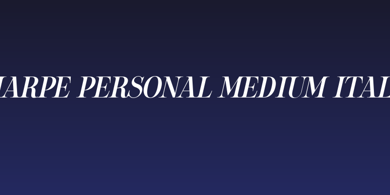 Sharpe PERSONAL Medium Italic Social Header
