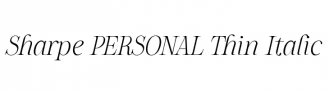 Sharpe PERSONAL Thin Italic  Frei Schriftart Herunterladen