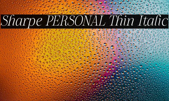 Sharpe PERSONAL Thin Italic Example 2