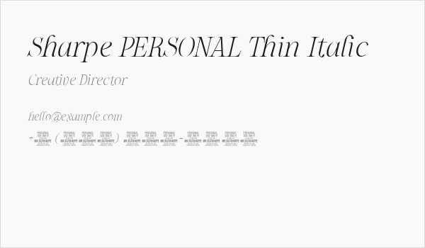 Sharpe PERSONAL Thin Italic Business Card