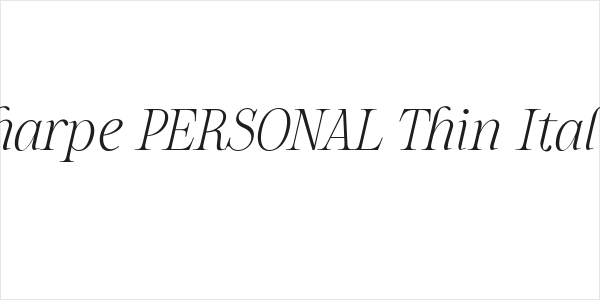 Sharpe PERSONAL Thin Italic Logo