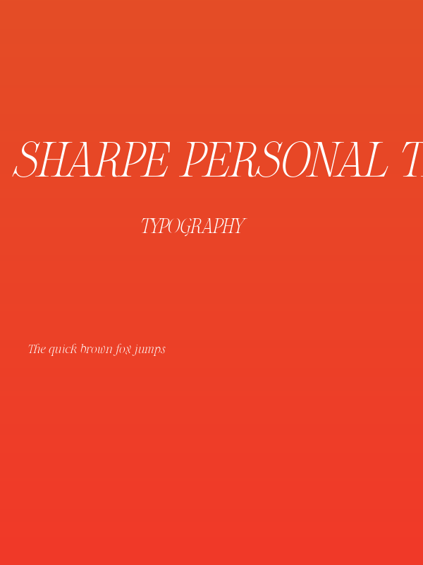 Sharpe PERSONAL Thin Italic Poster