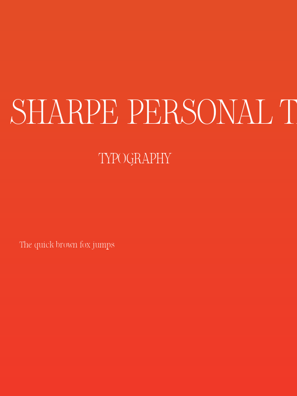 Sharpe PERSONAL Thin Poster