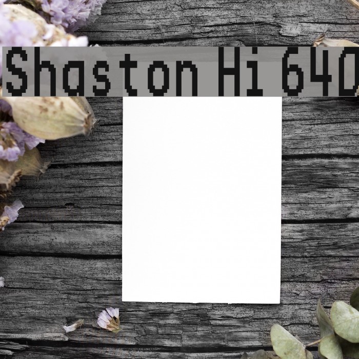 Shaston Hi 640 Font examples
