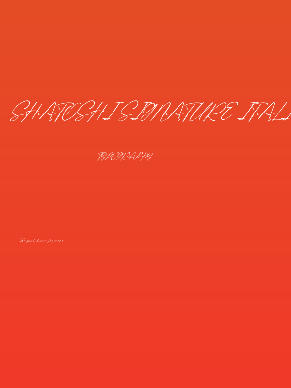 Shatoshi Signature Italic Poster