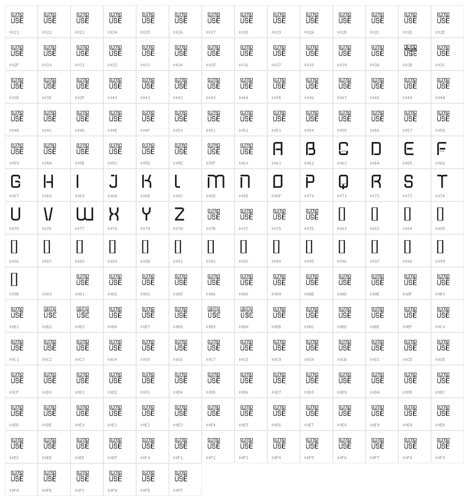 Shatterdome Personal Use Smooth Character Map