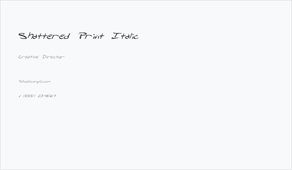 Shattered Print Italic Business Card