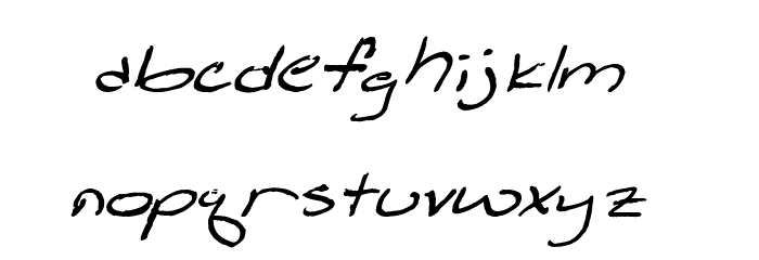Shattered Print Italic Font LOWERCASE