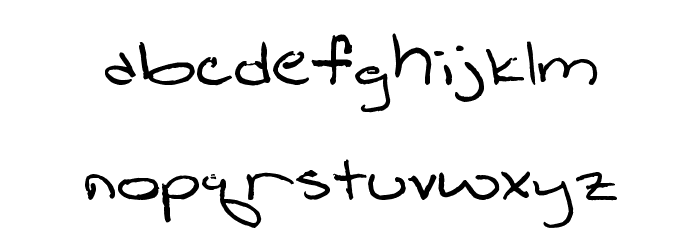 Shattered Print Font LOWERCASE