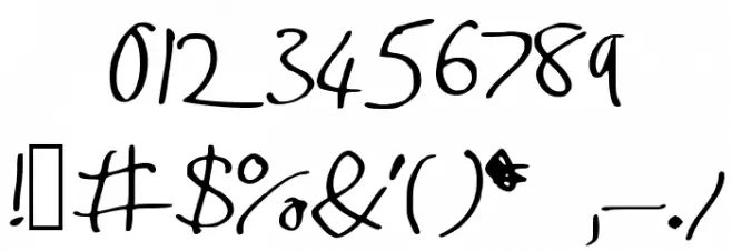 ShaunHand Font OTHER CHARS