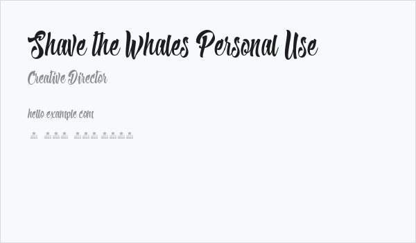 Shave the Whales Personal Use Business Card