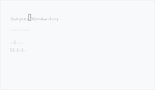 Shaynes_Handwriting Business Card