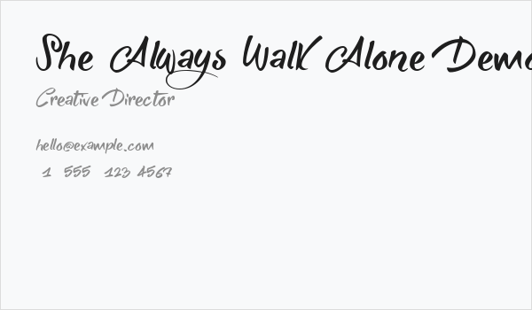She Always Walk Alone Demo Business Card
