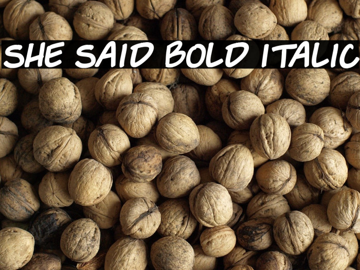 She Said Bold Italic Example 3