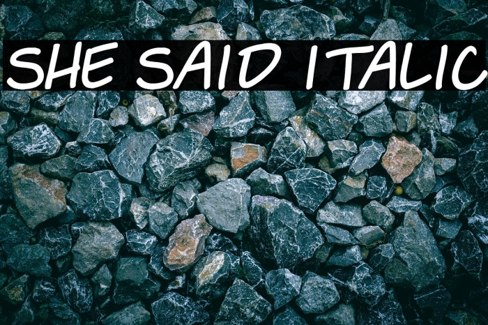 She Said Italic Example 1
