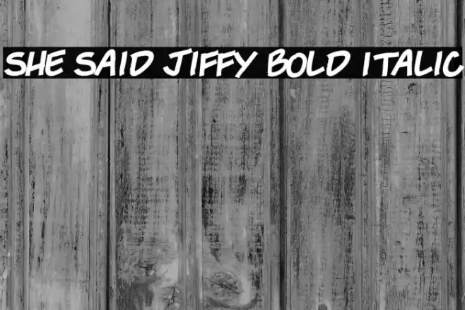 She Said Jiffy Bold Italic Font examples