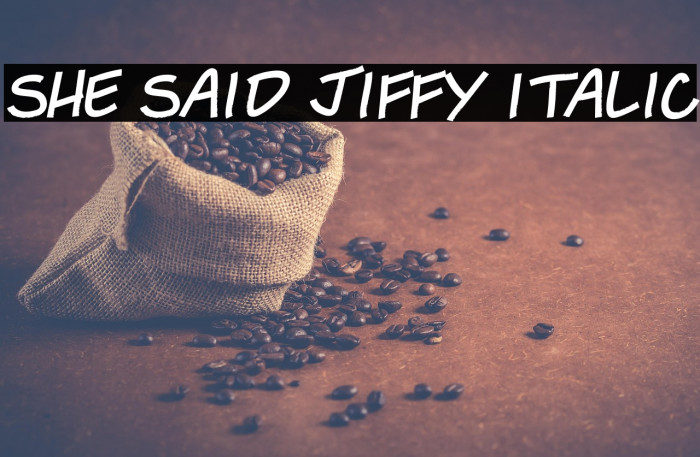 She Said Jiffy Italic Example 1