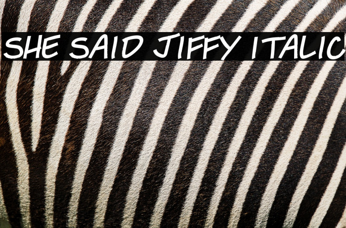 She Said Jiffy Italic Example 3