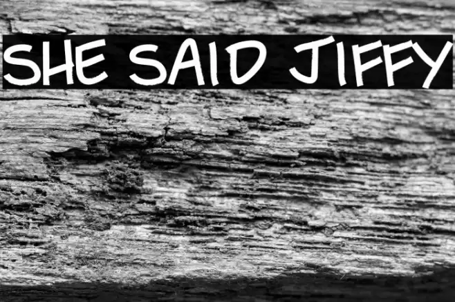 She Said Jiffy Font examples