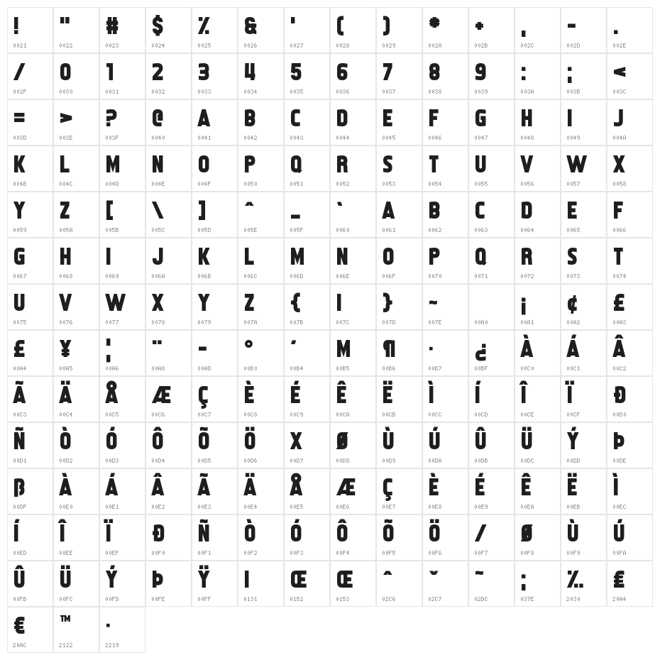 She Smiles Character Map