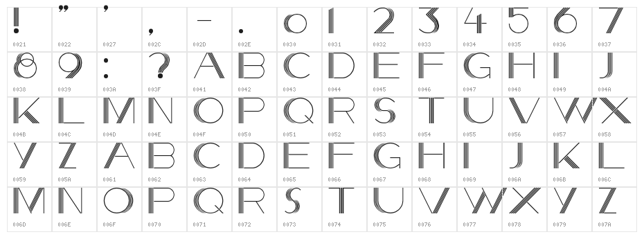 She Stole the Night Regular Character Map