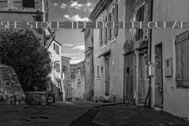 She Stole the Night Regular Font examples