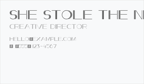 She Stole the Night Regular Business Card