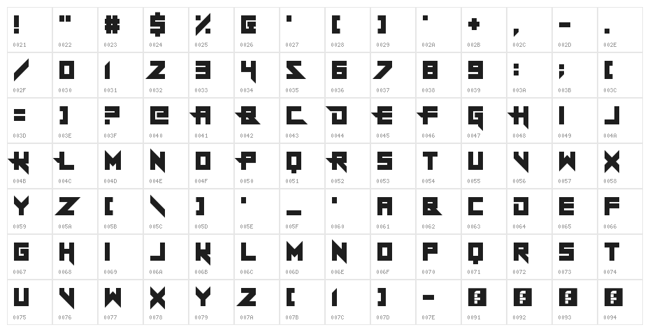 Sheeping Dogs Regular Character Map