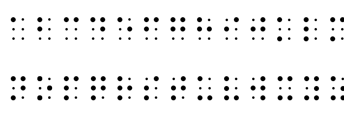 Sheets Braille Font LOWERCASE