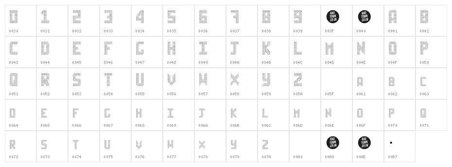 Sheff Italic Character Map