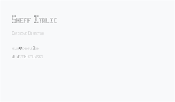 Sheff Italic Business Card