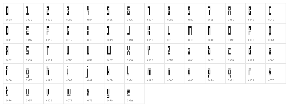 Shelf Life Regular Character Map