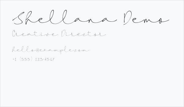 Shellana Demo Business Card
