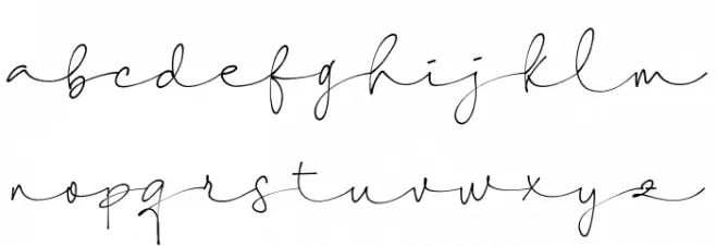 Shellana Demo Schriftart Kleinbuchstaben