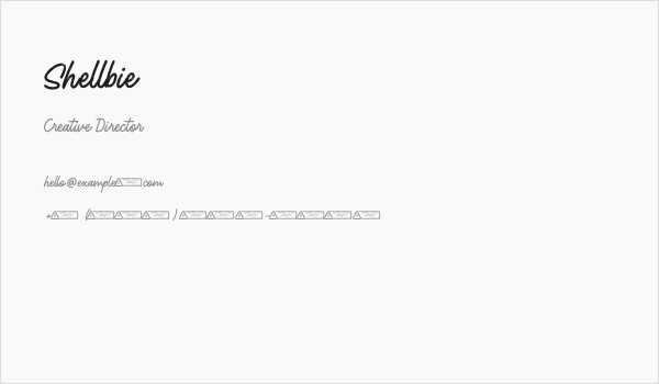 Shellbie Business Card