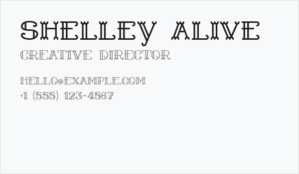 Shelley Alive Business Card
