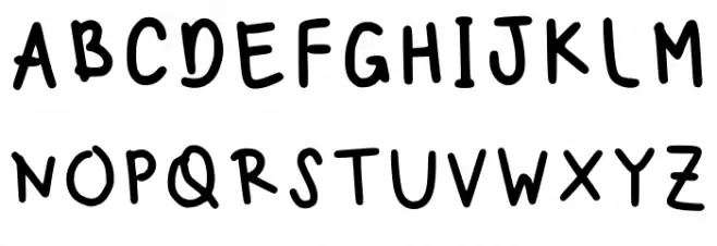 Shelly Regular फ़ॉन्ट अपरकेस