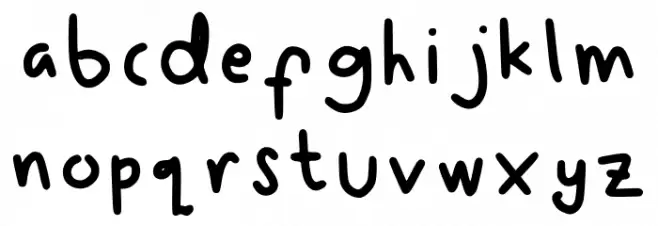 Shelly Regular फ़ॉन्ट लोअरकेस