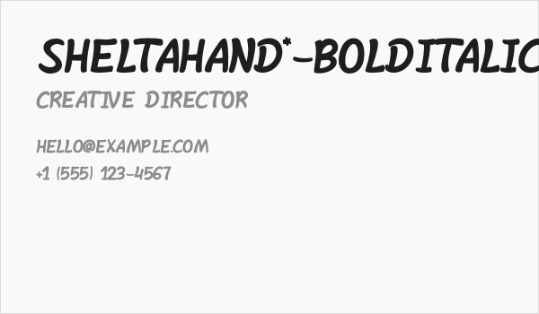 SheltaHand*-BoldItalic Business Card
