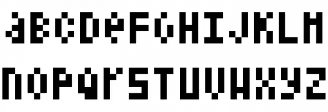 Shelter Code Schriftart Kleinbuchstaben