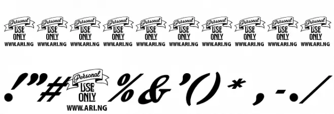 Shenandoah Personal Use Only Font OTHER CHARS