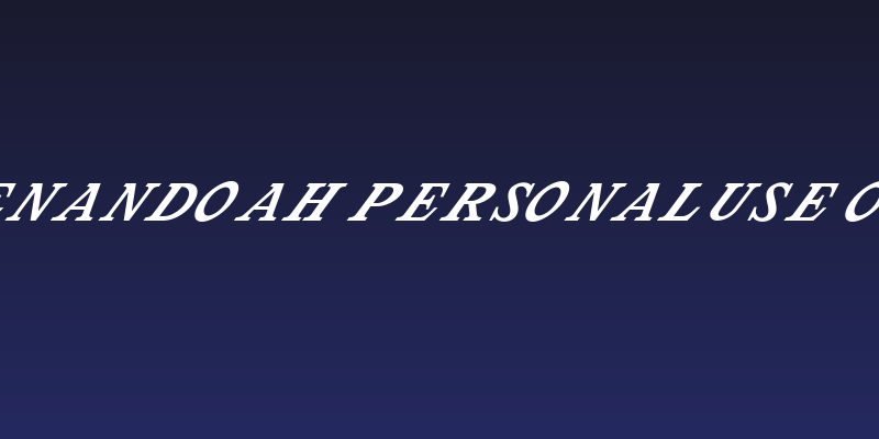 Shenandoah Personal Use Only Social Header