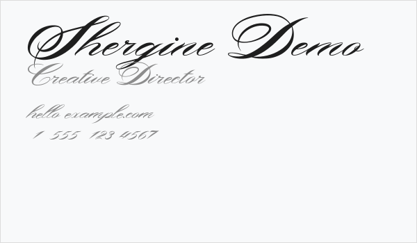 Shergine Demo Business Card