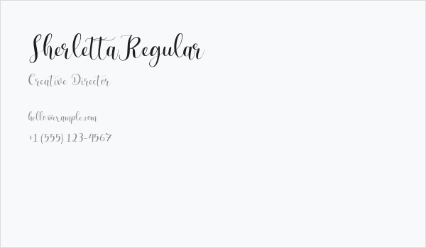 SherlettaRegular Business Card