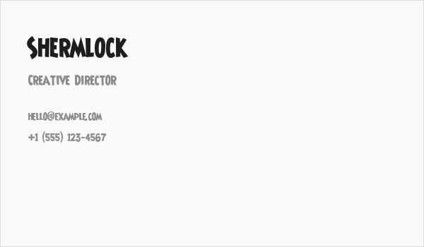 Shermlock Business Card