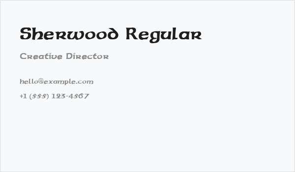 Sherwood Regular Business Card