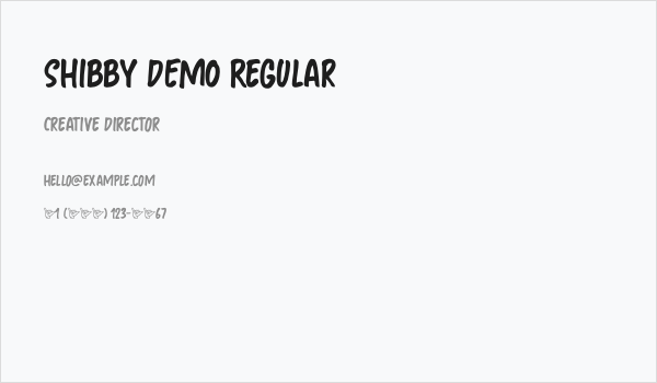 Shibby DEMO Regular Business Card