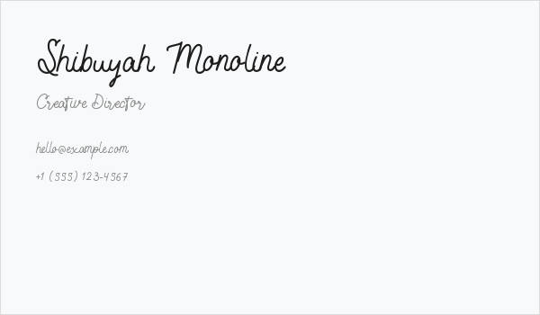 Shibuyah Monoline Business Card