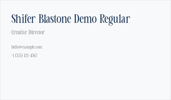 Shifer Blastone Demo Regular Business Card